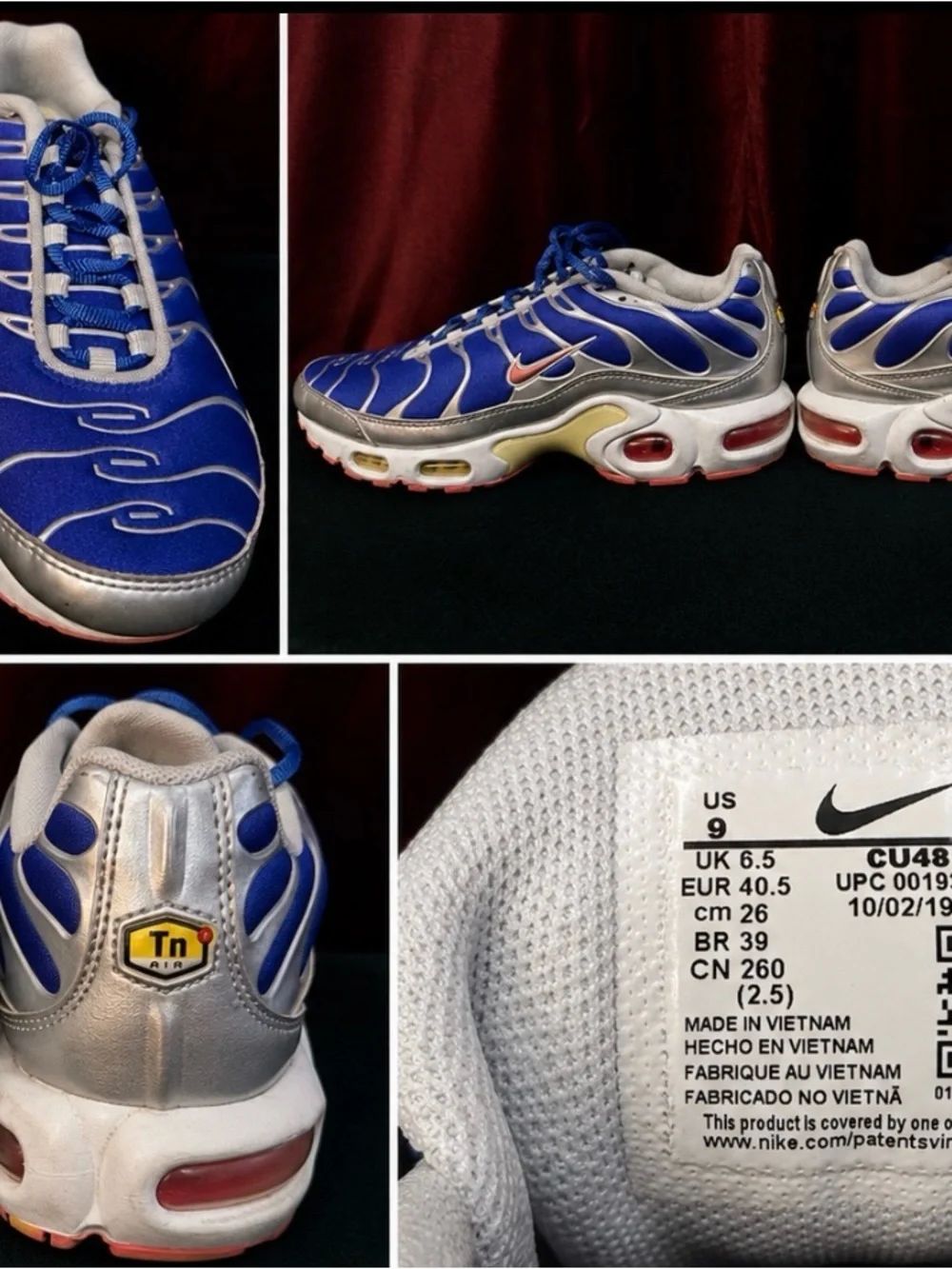 Nike Air Max Plus TN in Blue and Silver with Pink Accents